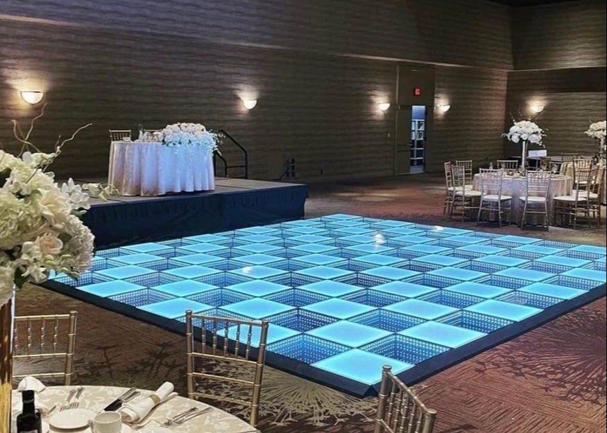 P4.81 LED-dansvloer Huwelijk Dansvloer voor evenementen Magneet 3D LED volkleurige panelen