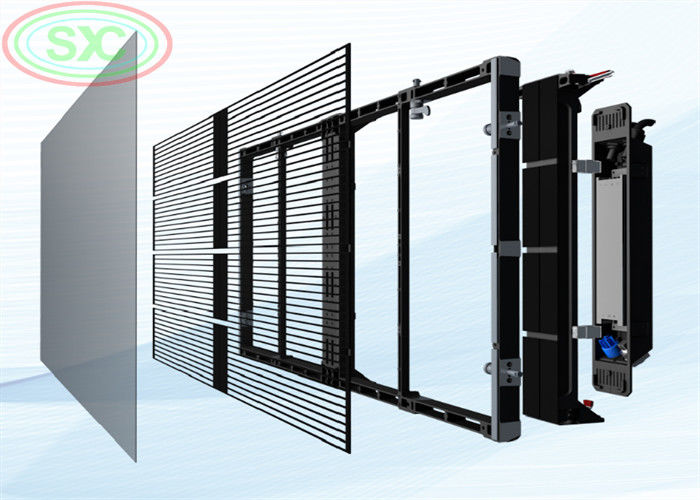 Lange levensduur van 50 000 uur voor LED-doorzichtig scherm geschikt voor bouwwerkzaamheden en interactieve media