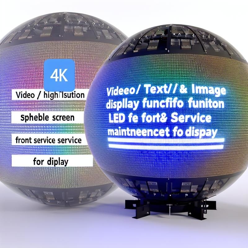 Video/Tekst/Afbeelding Weergave Functie Bolvormig Scherm LED Onderhoud aan de Voorzijde voor Display