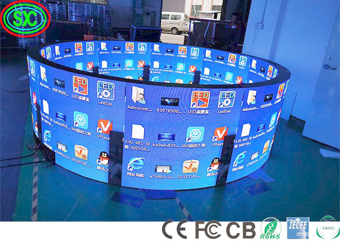 P2 P4 SMD2121 1000nits Gekrompen Flexibel Led Display 1R1G1B Volkleurig Led Display