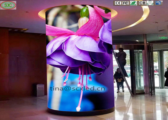 Indoor 360 graden cilinder LED display Outdoor Column Curve Screen Advertentie Billboard