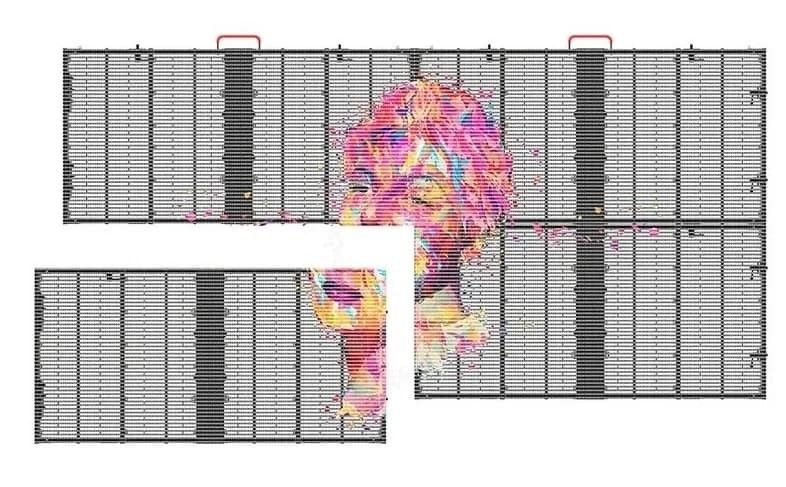 Doorzichtig LED-scherm binnenshuis P3.9-7.8 Full Color SMD Curved Led Video Wall Glass For Showcase