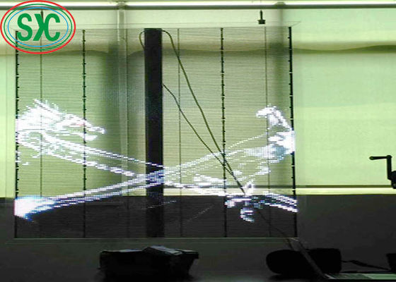 Goede prijs Hoge Helderheid Full Color Transparant Display SMD2525 IP54 Lange Levensduur transparant led scherm online