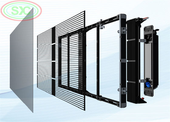 Lange levensduur van 50 000 uur voor LED-doorzichtig scherm geschikt voor bouwwerkzaamheden en interactieve media