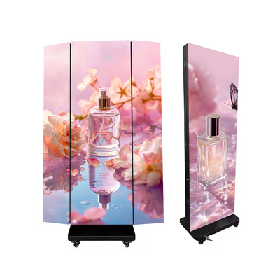 Goede prijs Indoor P2.5 Full Color Mirror Fold Drie Led Display Draadloos USB 4G Smart Control Poster online