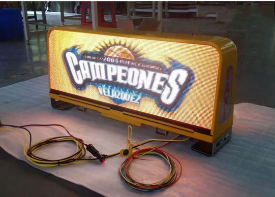 Waterdicht LED-tekenbeeld van auto's, buiten full-color taxi dak scherm dubbelzijdig