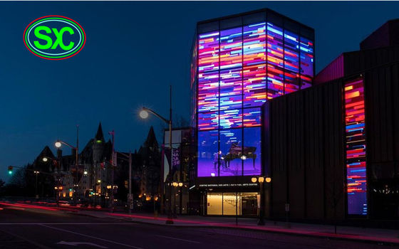 Goede prijs Doorzichtig LED-scherm P10.41 Volle kleur voor winkelcentrum glazen gevel Online
