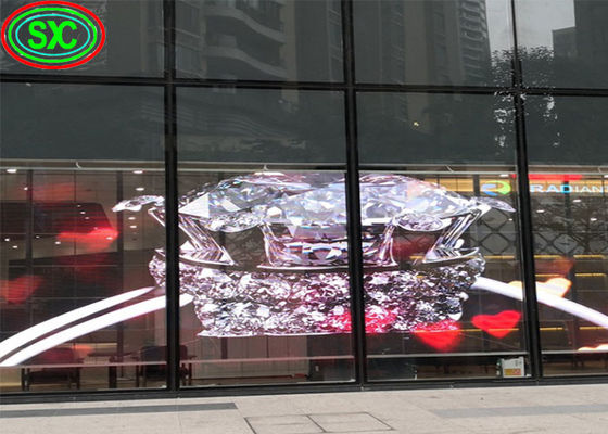 Goede prijs Doorzichtig LED-scherm binnenshuis P3.9-7.8 Full Color SMD Curved Led Video Wall Glass For Showcase online