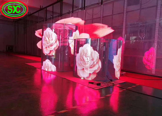 Goede prijs binnen buiten P3.91-P7.82 Transparent Full Color LED-scherm 500x1000mm 6000cd/M2 online