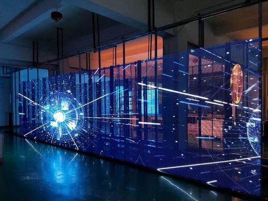 Goede prijs Het Transparante LEIDENE van SCX Scherm 500x1000mm het vensterp7.81 transparant glas van het wifi kleinhandelsglas leidde het vertoningsscherm online