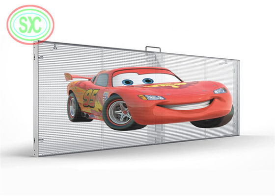 Kabinetmateriaal Aluminium doorzichtig LED-scherm met gemiddeld geen storing van 1000 uur