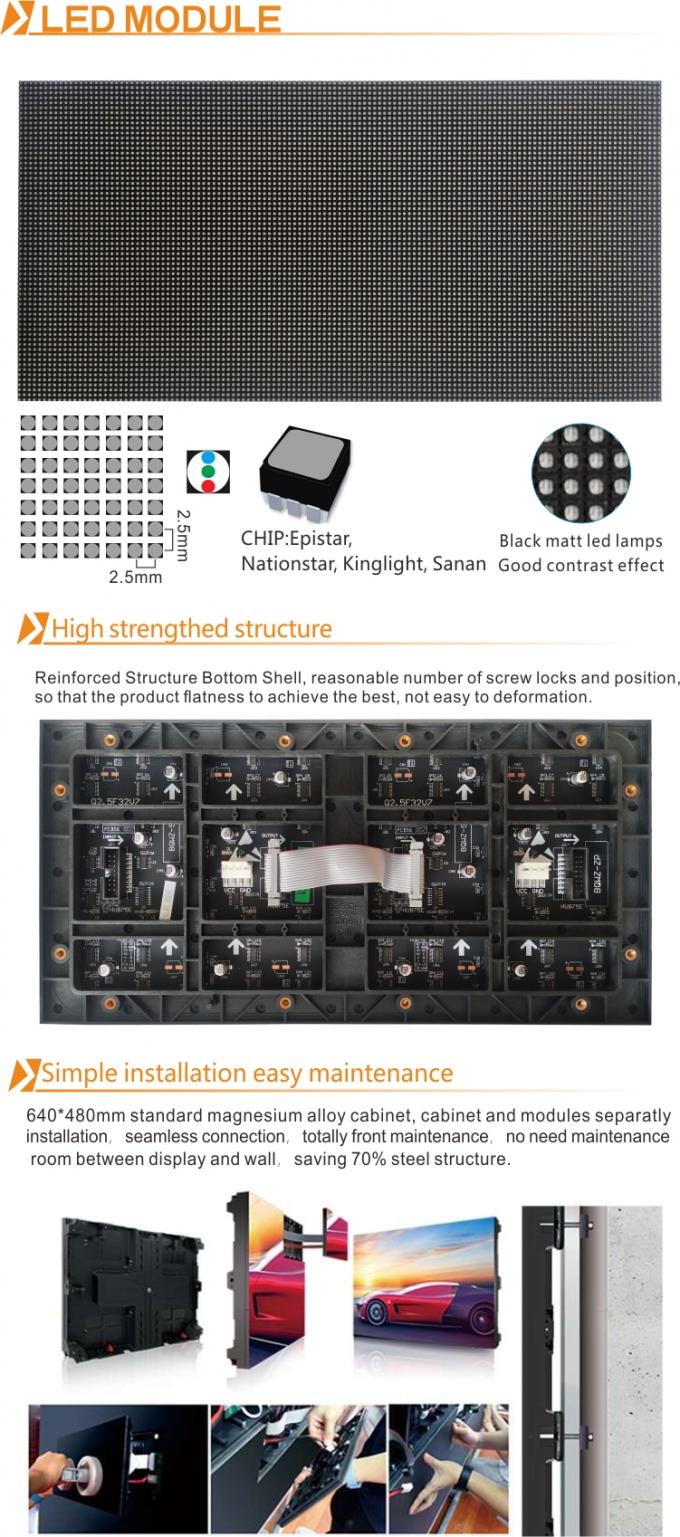 P2-32S Indoor Full Color LED Display Module met constante aandrijving en 640*640mm kabinetdimensie 4
