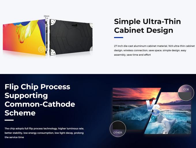 Nova Star Control System 600*337.5mm Gietgegooid Aluminium LED-scherm met kleine afstand voor reclame P0.9 P1.25 P1.56 16 9 3